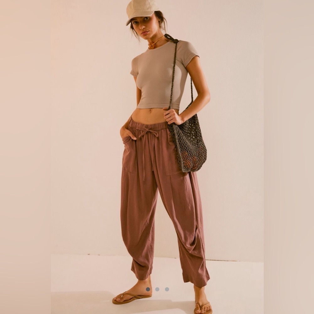 Free People Take Me With You Linen Pants - NWOT